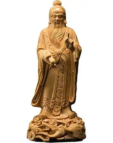 Scultura Boxwood 18cm Laozi Scultura Taoismo